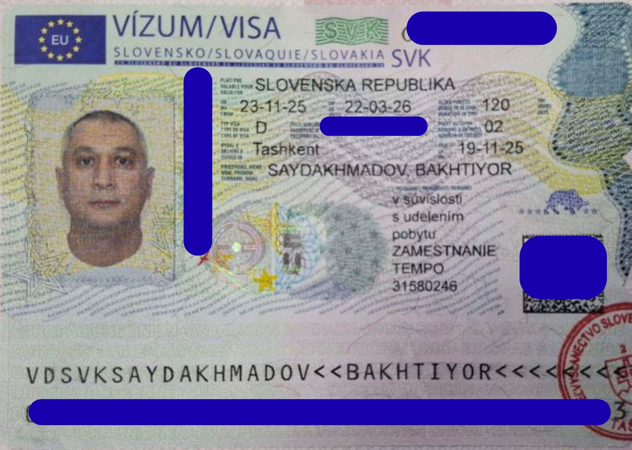 Bakhtiyor Saydakhmadov, Slovakiya