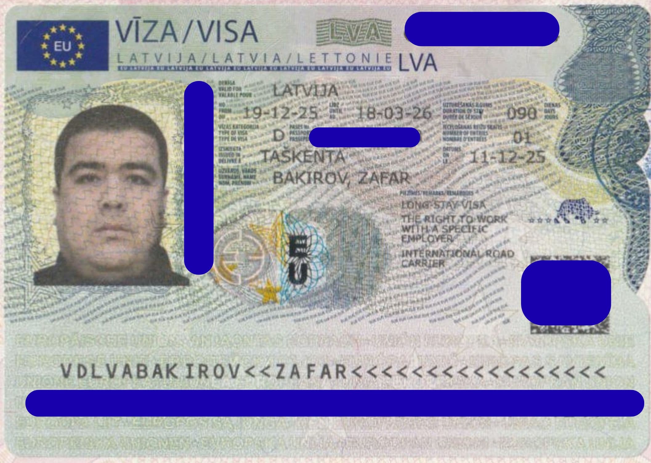 Zafar Bakirov, Latviya
