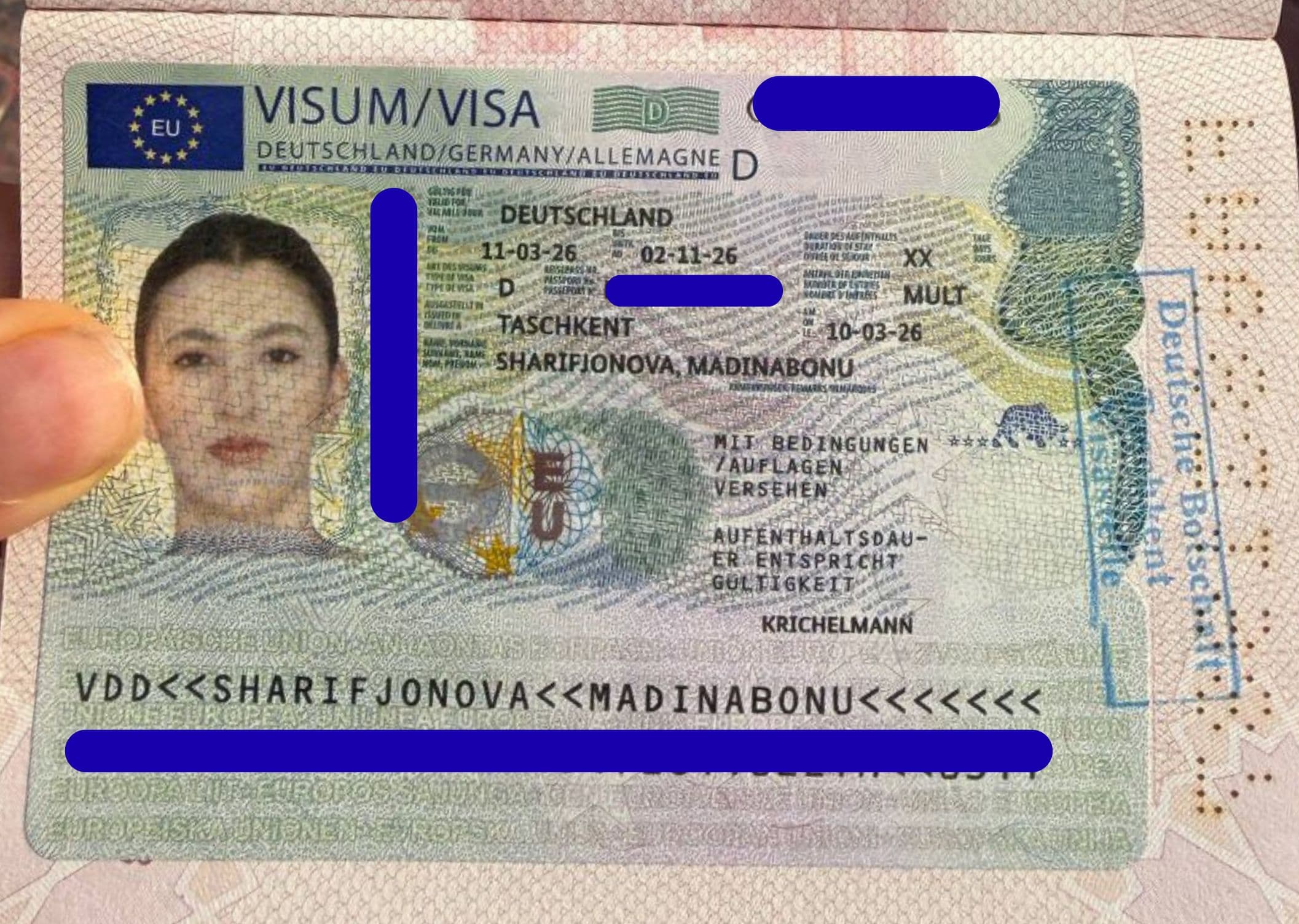 Madinabonu Sharifjonova, Germaniya