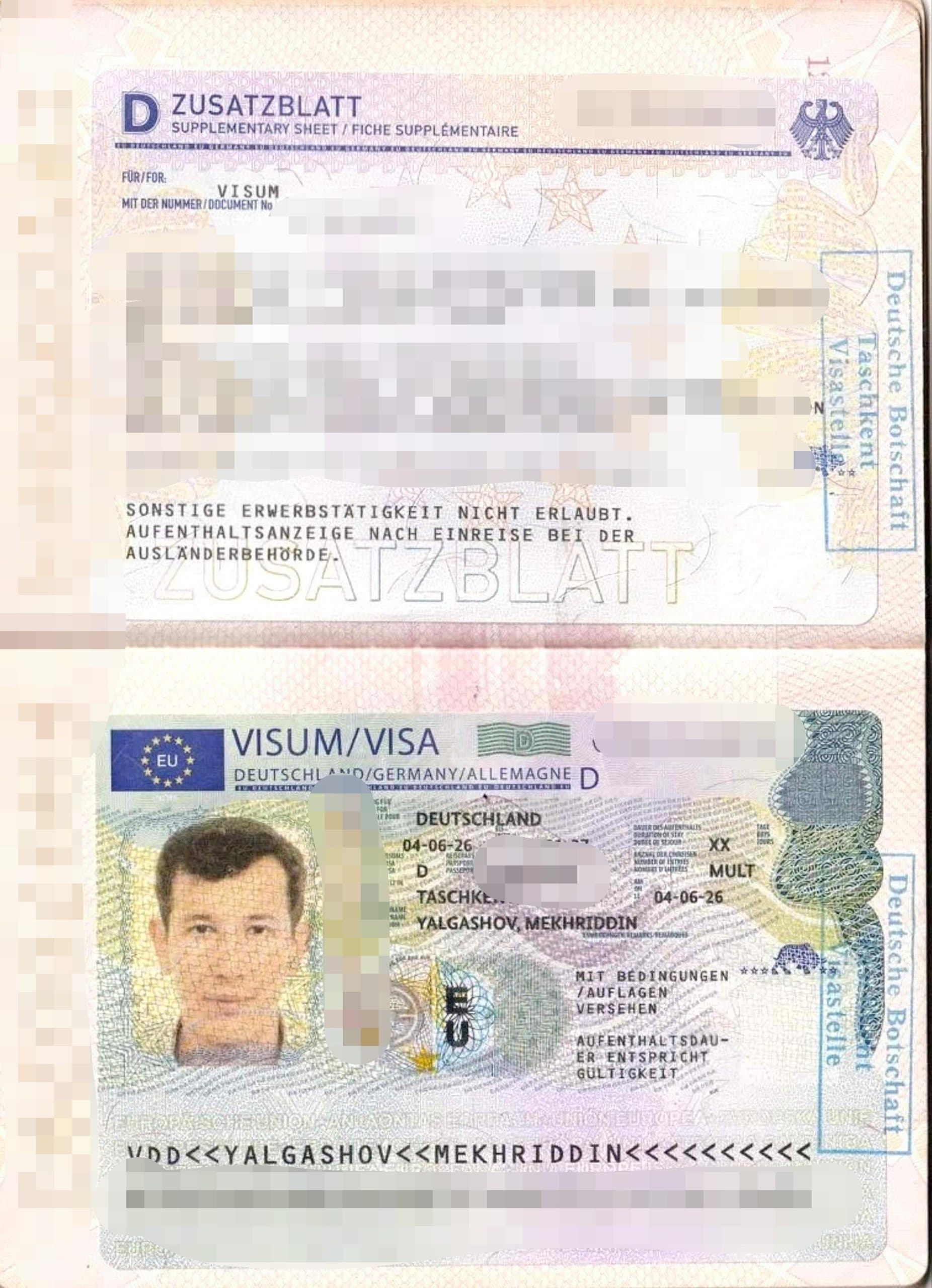 YALGASHOV MEKHRIDDIN, Germaniya