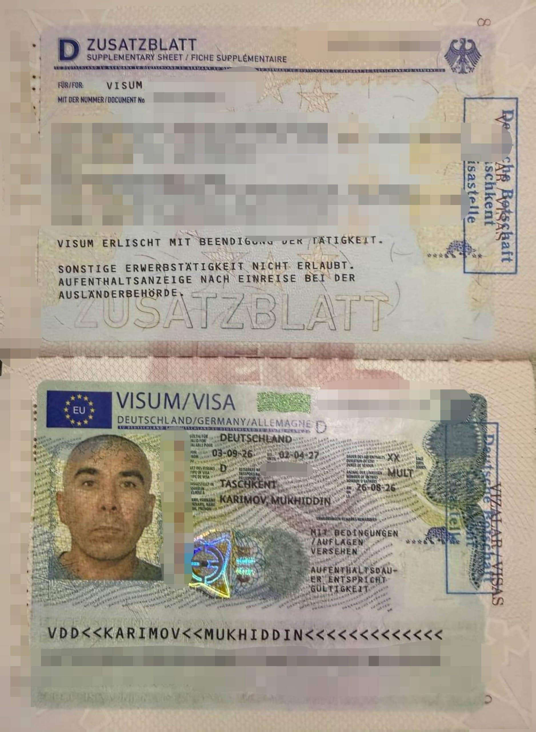 Karimov Mukhiddin, Germaniya