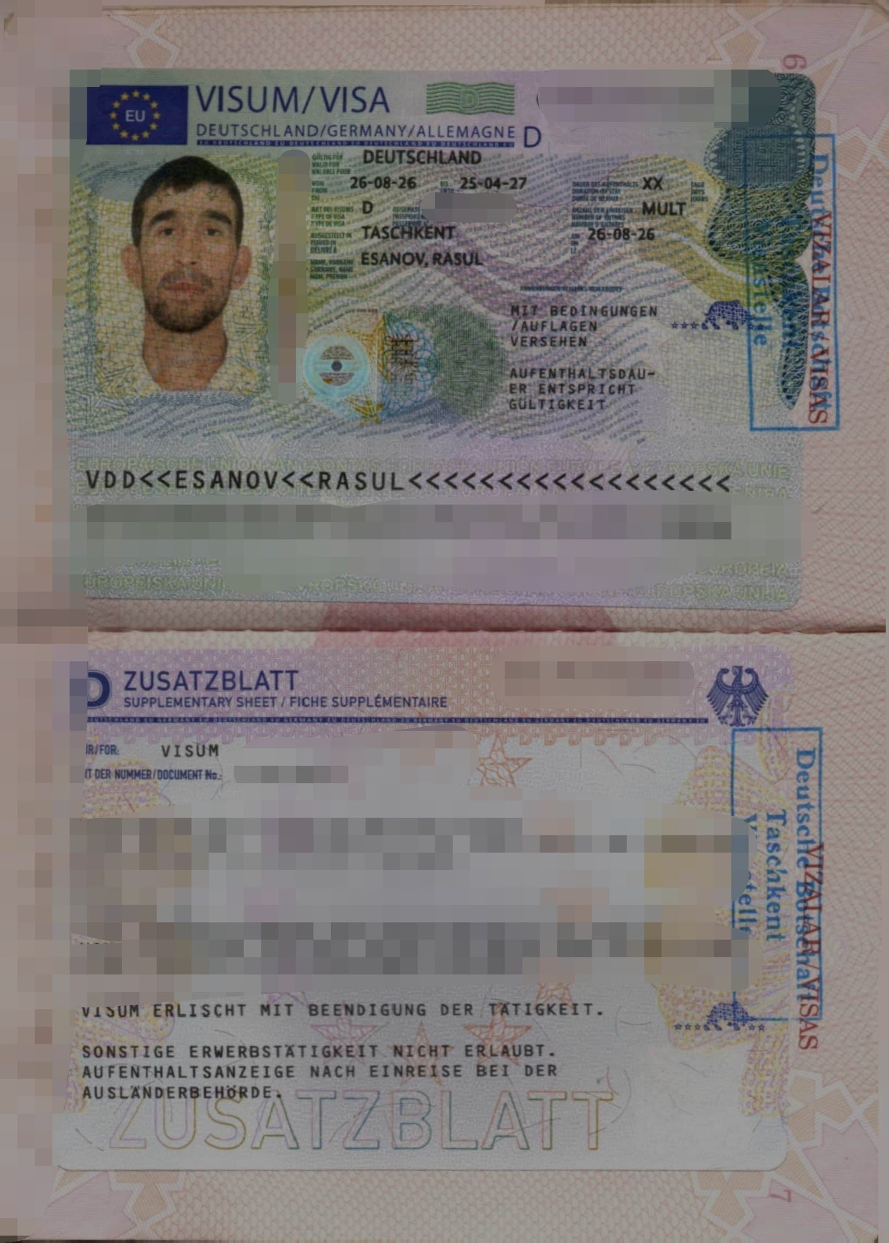 Esanov Rasul, Germaniya
