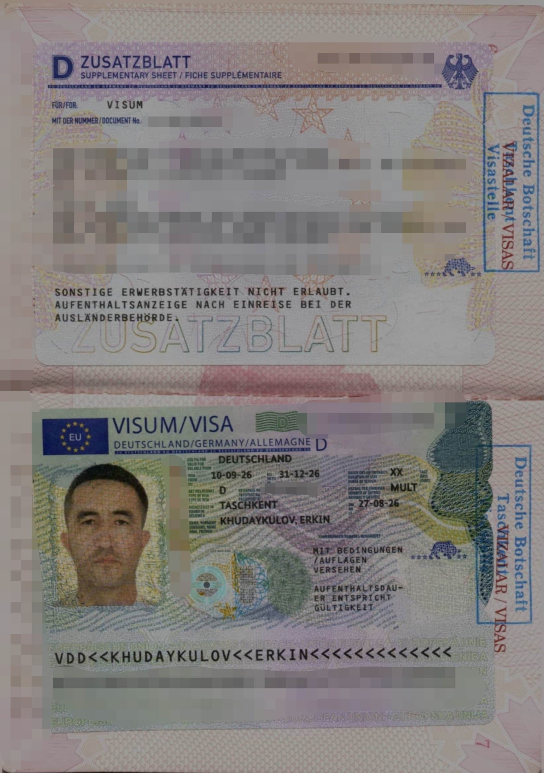 Khudaykulov Erkin, Germaniya