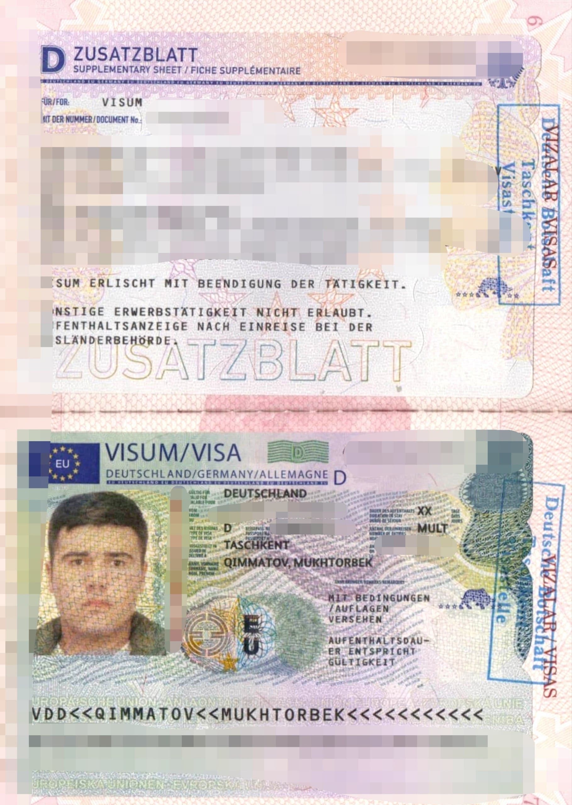QIMMATOV MUKHTORBEK, Germaniya