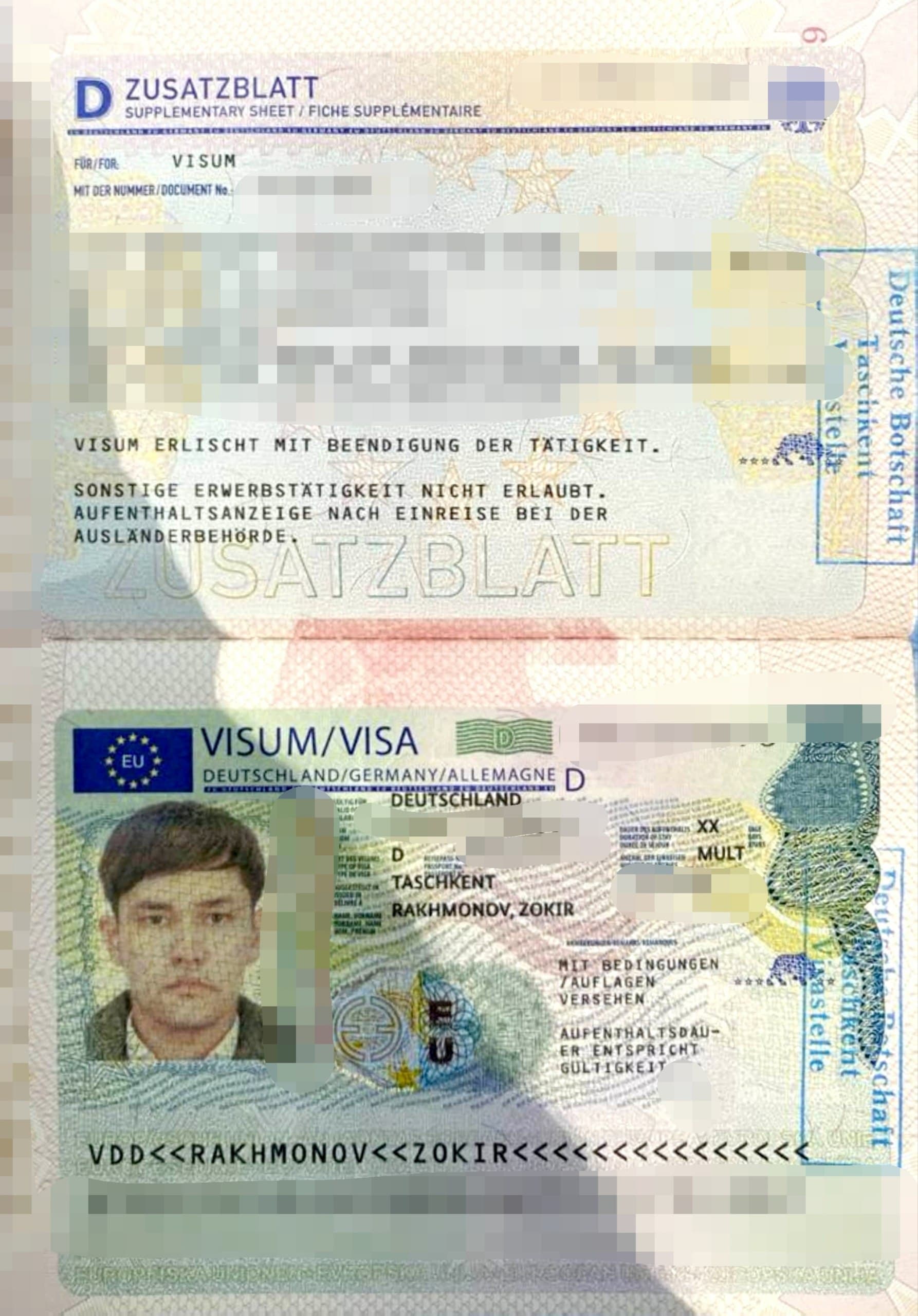 RAKHMONOV ZOKIR, Germaniya